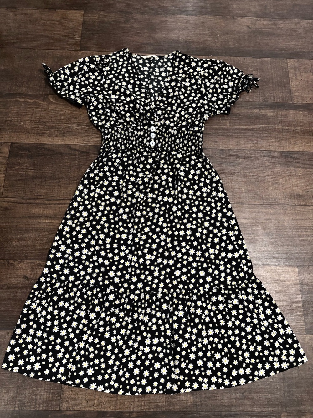 INDULGE Short Sleeve Elastic Waist Floral Print Midi Dress Size XL